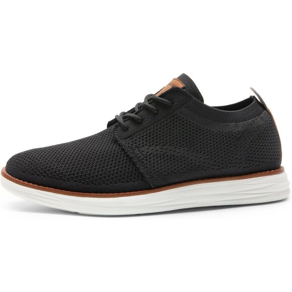 ⚡Men Black Knit Flex Breeze Mesh Oxfords Lace-Up Lightweight Walking Sneaker - Picture 3 of 10